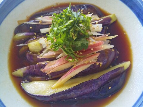 夏に美味しい♪茄子&みょうが&青紫蘇の酢醤油漬け